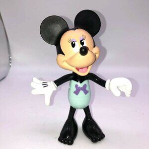 Disney Minnie Mouse Baby Blue Dress w/ Bow 6” Tall 2011 PVC Figures Bendable